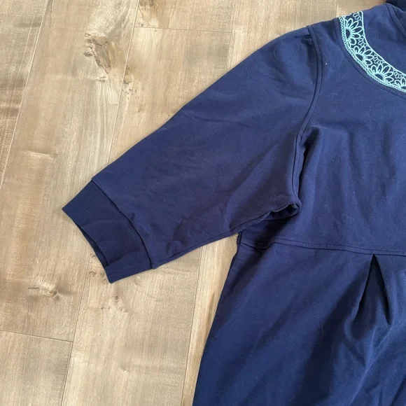 Sport Savvy Full Zip Jacket Hooded Blue Embroidered 2XL Baby Doll Half Sleeve - Picture 2 of 9